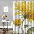 thumbnail image 2 of WERPE Watercolor Abstract Flower Wild Sunflower White and Yellow Waterproof Shower Curtain Set White, 2 of 7