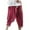 Red, variant on WREESH Men's Cotton Linen Pants Solid Color Pockets Pull Rope Fashion Casual Comfort Beautiful Pants Blue
