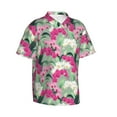thumbnail image 2 of Uemuo Orchids Flowers Printed Regular Fit Short Sleeve Casual Hawaiian Shirt for Men,Aloha shirt,Tropical shirt,Floral print shirt,Vacation Beach shirt-3X-Large, 2 of 9