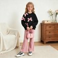 thumbnail image 2 of HCNTES Girls Clothes 24 Months 3T 4T 5T 6T 7T Kid Girl Fall Winter Autumn Clothes Long Sleeve Bow Pullover Solid Color Pants 2PCS Matching Sets, 2 of 5