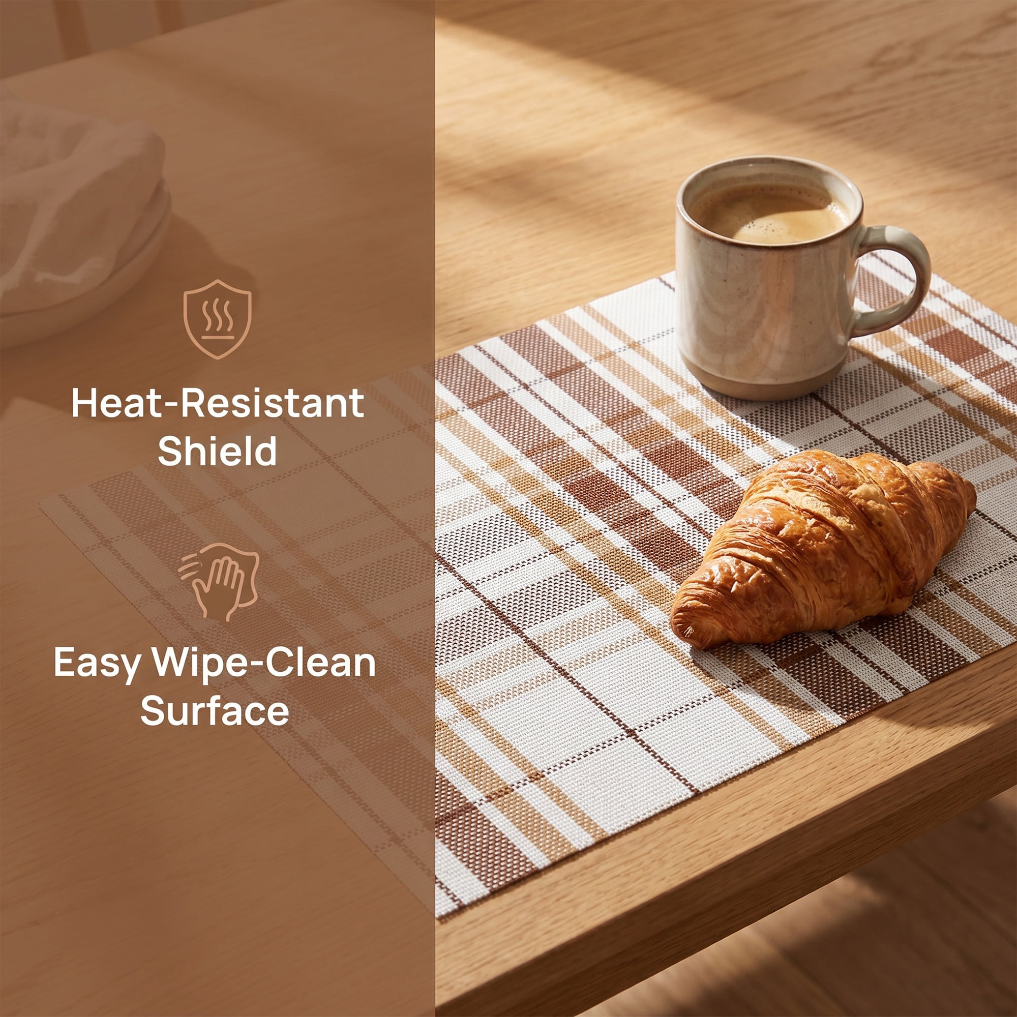 Unique Bargains Placemats Set of 6 Placemats for Kitchen Dining Table Washable Orange
