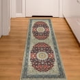thumbnail image 6 of Ottomanson Machine Washable Cotton 2x5 Flatweave Runner Rug for Bedroom, 20" x 59", Red Medallion, 6 of 10