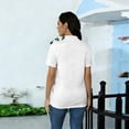 thumbnail image 5 of Avtoify Women High Neck Short Sleeve Top Summer Womens Tops Dressy Casual Loose Casual Stand Collar Blouse, 5 of 7