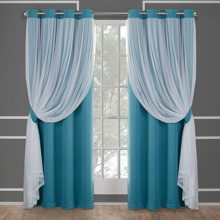 Exclusive Home Curtains 2 Pack Catarina Layered Solid Blackout And