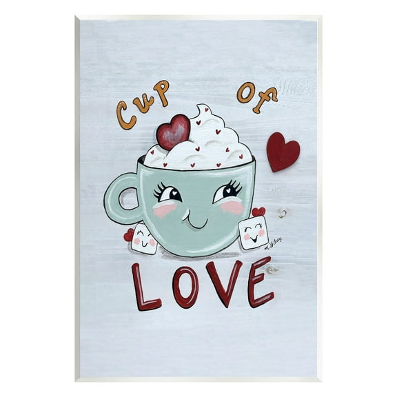 Stupell Industries Smiling Cup Of Love Food & Beverage Painting Unframed Art Print Wall Art, 10 x 15