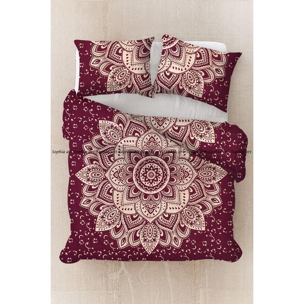 Hecho a mano Hippie Algodón Estampado Étnico Bohemio Mandala Ombre Funda Nórdica Ropa de Cama