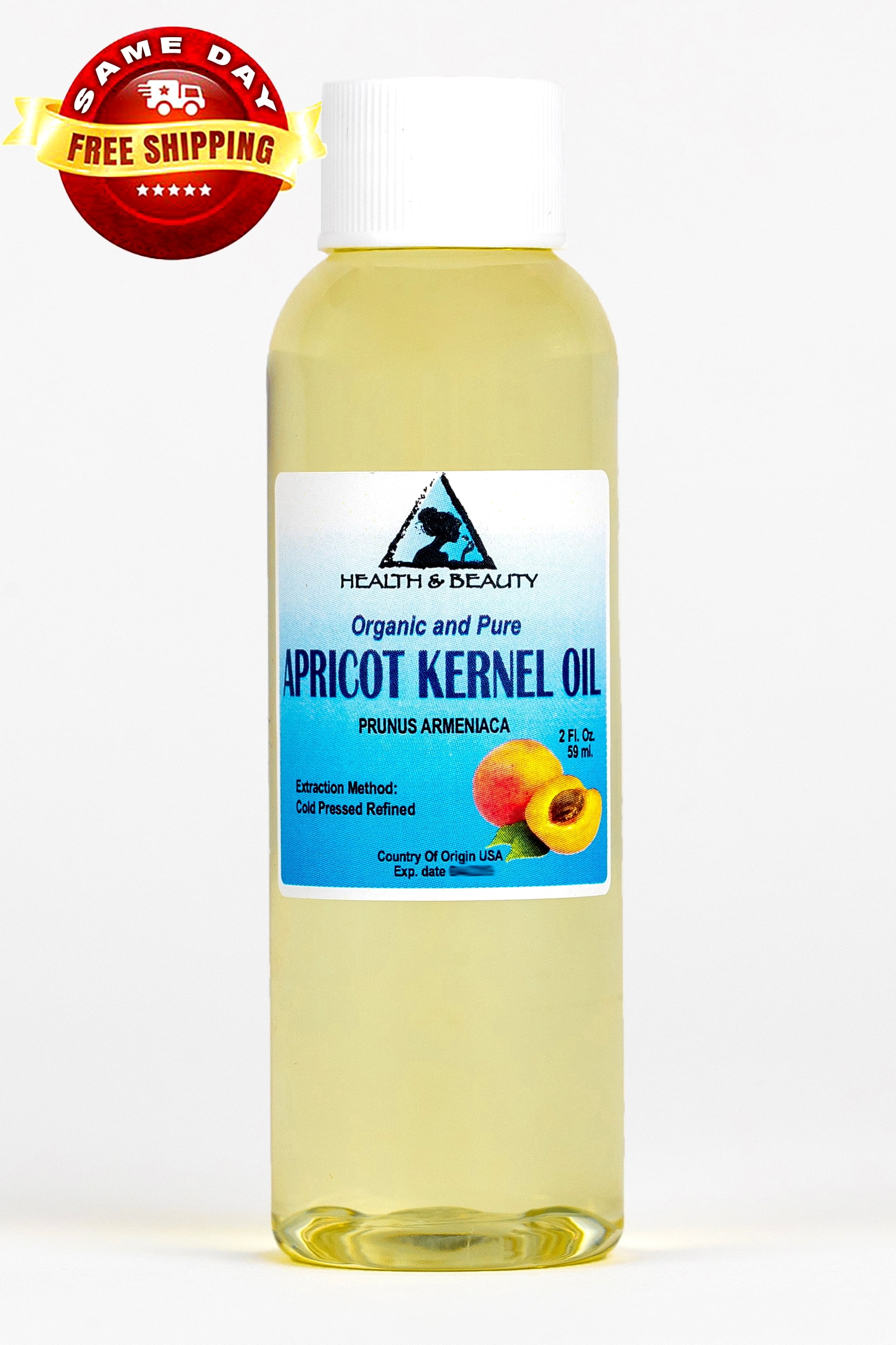 Apricot Kernel Oil Refined Organic Carrier Cold Pressed 100% Pure 2 oz