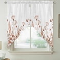 thumbnail image 2 of Spring Floral Swag Curtains for Kitchen/Bedroom/Living Room, Watercolor Elegant Pastoral Flowers Scalloped Curtains 63 Inch Long, Rod Pocket Window Swag Topper Curtains Valances 2 Panels Set 36"x63", 2 of 8
