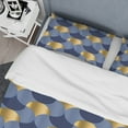thumbnail image 4 of Designart 'Retro Luxury Waves In Gold And Blue VIII' Mid-Century Modern Duvet Cover Set, 4 of 4
