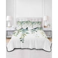 thumbnail image 3 of Quilts Twin XL Size, Sage Green Eucalyptus Leaves Soft Comforter Bedding Set for Bed, Spring Rustic Botanical Lightweight Quilted Bedspread with Pillow Cover(2 Pieces) for All Season, 68x98 Inch, 3 of 6