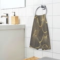 thumbnail image 3 of Yayeee 2 Pack Hand Towels for Bathroom 100% Cotton 16" x 28" Soft Absorbent Kitchen Towel, Black Flower Pattern, 3 of 7