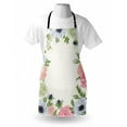 thumbnail image 3 of Anemone Flower Apron Spring Nature Inspired Framework with Pastel Colored Flora, Unisex Kitchen Bib Apron with Adjustable Neck for Cooking Baking Gardening, Pistachio Green Pink Silver, by Ambesonne, 3 of 3