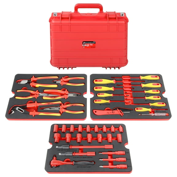 Powerbuilt 50 Piece Master VDE Electrical Tool Set with Case - 240259