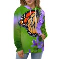 thumbnail image 4 of Monarch Butterfly on Purple Flowers 3d Sweatshirts Hoodie Fashion Casual Personality Men's Women Street Hoodie Pullovers Long Sleeve Comfortable Top, 4 of 6