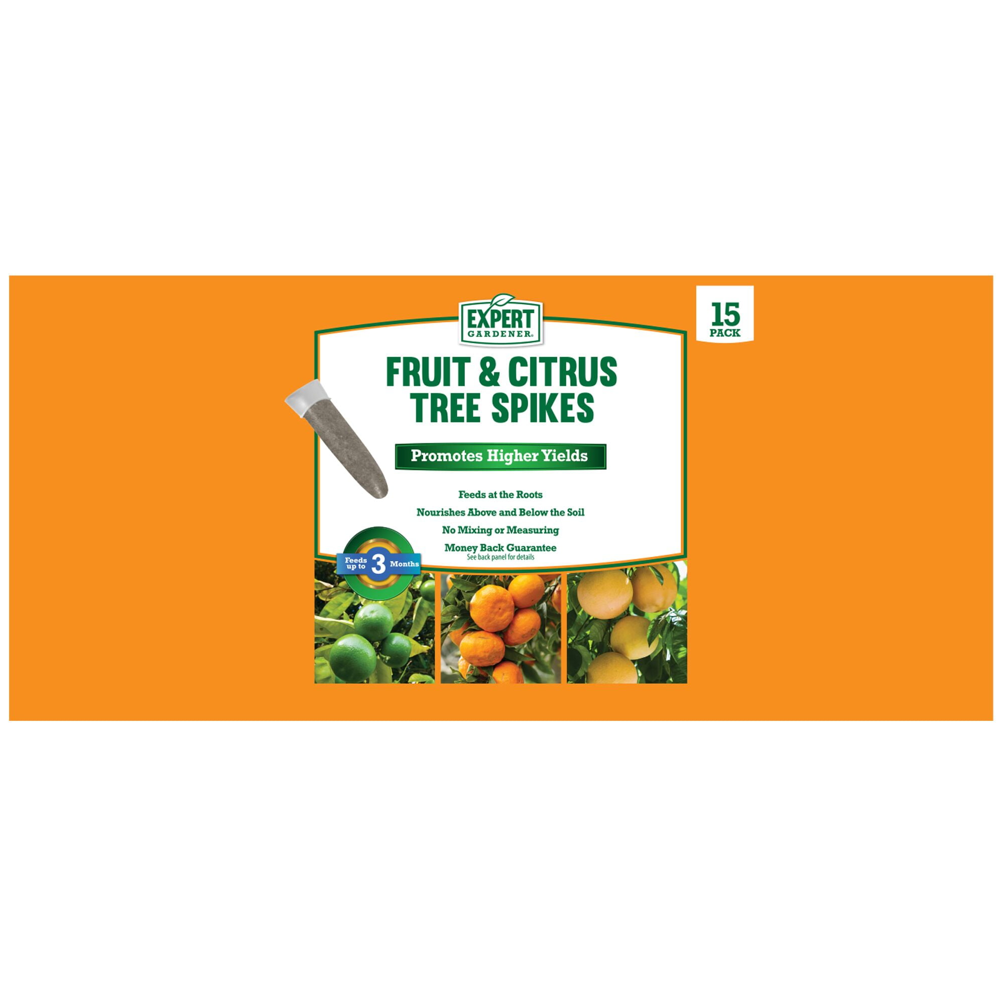 Slow Release Feeds Roots 15 Fruit & Citrus Tree Garden Fertilizer Food Spikes 
