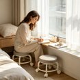 thumbnail image 4 of Low Height Round Rolling Stool With Wheels, Portable Rest Seat For Living Room Bedside Salon Pedicure Gray, 4 of 4