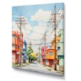 thumbnail image 2 of Designart "Colorfull Power Lines Gridscape Charm IV" Cityscapes Canvas Print, 2 of 5