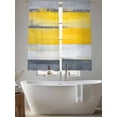 thumbnail image 5 of Abstract Gray Yellow Sheer Curtains for Living Room Bedroom, Light-filtering Sheer Curtain, Strip Geometric Rod Pocket Voile Window Treatment Drapes, 52’’Wx72’’L, 2 Panels Set, 5 of 7