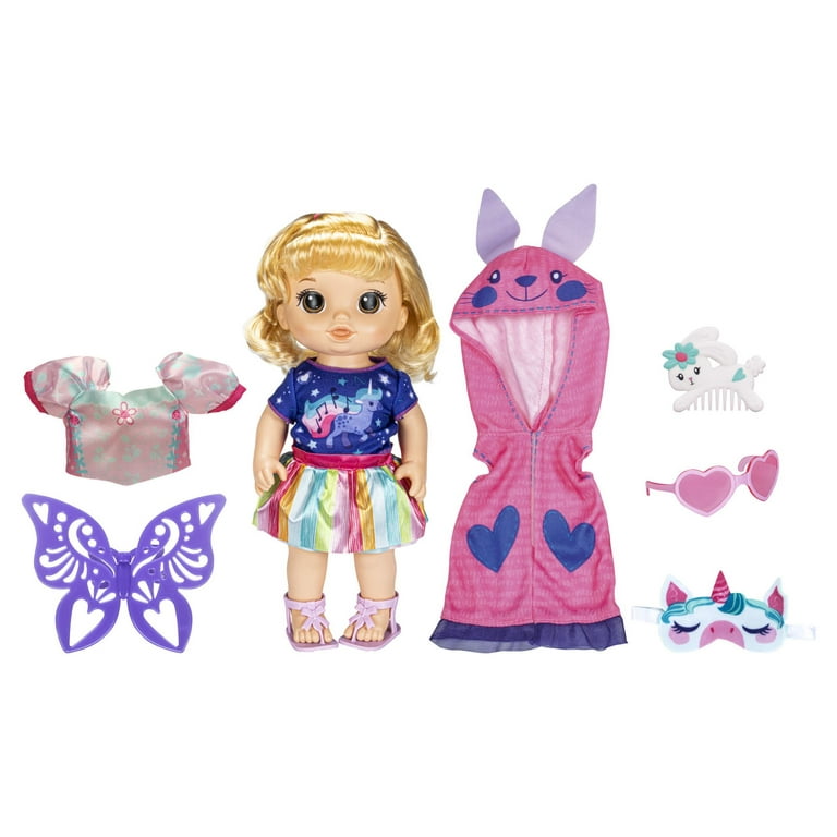 Baby Alive Magical Styles Baby 12 Inch Doll Blonde Hair, with 9 Dress Up  Accessories