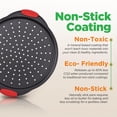 thumbnail image 4 of NutriChef Non-Stick Pizza Tray with Silicone Handles, 6-Pack Round Steel Non-Stick Pans with Perforated Holes, Premium Bakeware, Pizza Trays with Silicone and Oversized Handles, Dishwasher Safe, 4 of 4