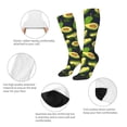 thumbnail image 3 of Xecao Fresh Avocado print thigh-high socks, crafted for both men and women with a stretchy, high-opaque design perfect for daily wear, 3 of 6