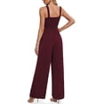 thumbnail image 3 of Women's Square Neck Wide Leg Jumpsuit with Pockets Sleeveless Casual Summer Outfit, 3 of 5