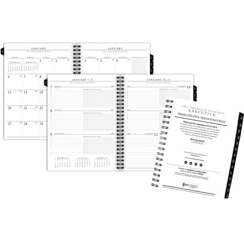 At-A-Glance Executive Weekly/Monthly Appointment Book Refill Julian Dates - Weekly, Monthly - 1.1 Year - January 2022 till December 2022 - 7:00 AM to 6:00 PM - Hourly - 1 Week, 1 Month Double Page Lay