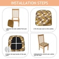 thumbnail image 4 of Brown Checker Sunflower Pattern Seat Covers for Dining Room Chairs Set Of 4,Stretch Printed Washable Chair Seat Cover with Elastic Ties and Button,Removable Waterproof Couch Cushion Covers, 4 of 6