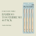 thumbnail image 2 of PLUS ULTRA Adult Size Multi"Eco-Pack" (4-Pack) Bamboo Toothbrushes with Soft, Wave-Shaped, BPA Free Nylon Bristles and Plant Based, Natural, Biodegradable Handle, 2 of 3