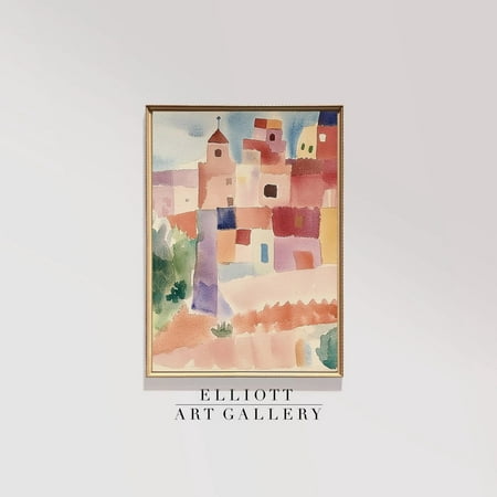 Cityscape Boho Art Print Poster Vintage Folk Art Aesthetic Vintage Modern Art Timeless Modern Decor Poster E884, Unframed Poster Size 8x12 F03.1.18l1106