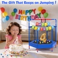 thumbnail image 2 of 60" Mini Trampoline for Kids with Safety Enclosure Net, SHINPT Indoor & Outdoor Trampoline with Adjustable Gymnastics Bars and Rust-Resistant Steel Frame, Small Trampoline for Boys & Girls, 2 of 9