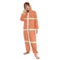 thumbnail image 5 of Orange Squares Pattern One Piece Pajamas Soft Jumpsuit Cozy Sleep and Play Romper Zipper and Pockets 7-8T, 5 of 8