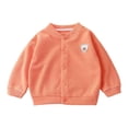 thumbnail image 2 of Coerni Girls Cute Badge Baseball Jackets Snap Button Down Cardigan Solid Varsity Jacket Teen Kids Casual Preppy Outerwear, 2 of 6