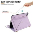 thumbnail image 3 of Handbag Case for iPad Air 11" 2024/iPad Air 4 & 5 10.9"/iPad Pro 11" 2022/2021/2020/2018,Folio Stand PU Leather Pencil Holder Shoulder Hand Strap Card Slots Magnetic Envelope Wallet Cover,Pink, 3 of 7