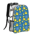 thumbnail image 3 of Zufioo Rubber Duck Print Transparent Backpack, 16-inch PVC Waterproof Schoolbag, Suitable for Campus Work and Travel, Unisex, 3 of 7