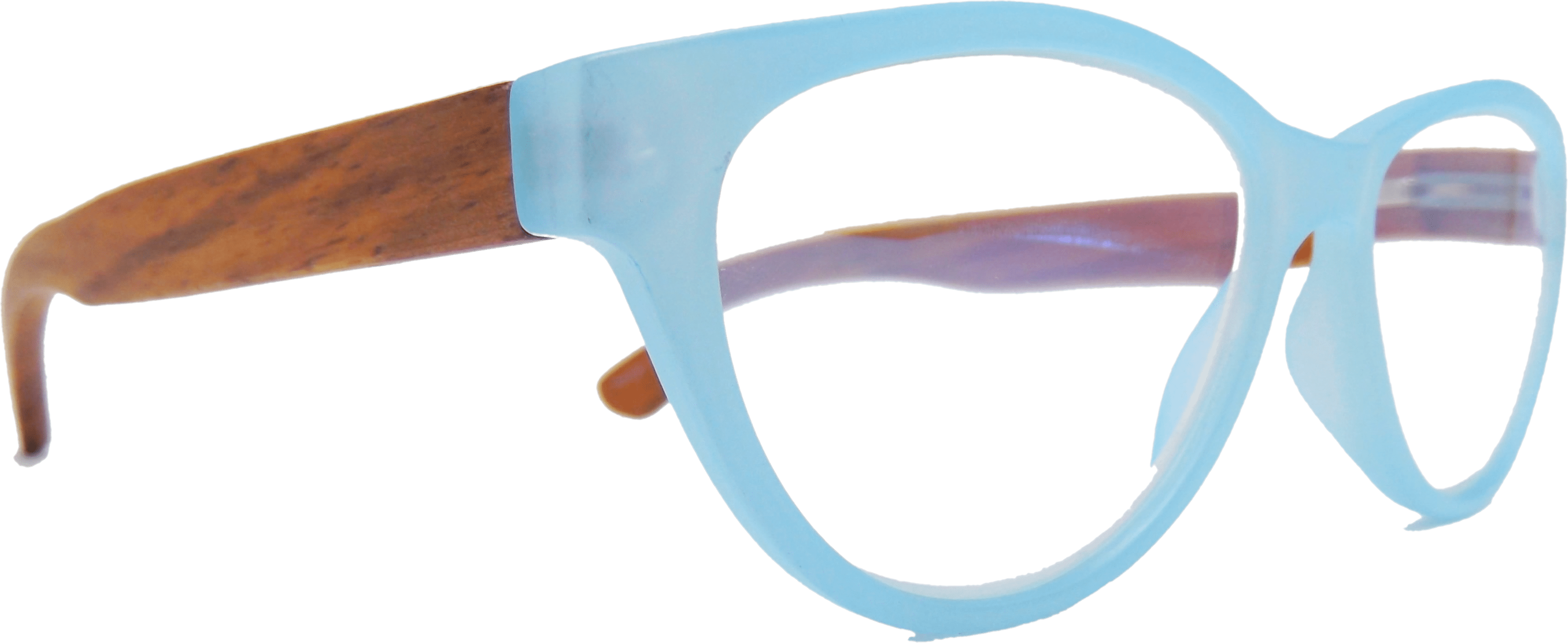 EYEGEMS Brand Blue Light Blocking Computer +2.50 Reading Glasses Eco Friendly Sustainable Walnut Wood Turquoise 3461