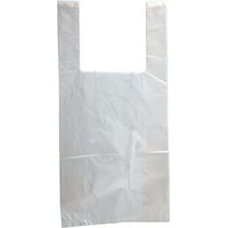 White Plain Plastic Bags with Handles 6" x 3" x 12", Extra Small Polyethylene Plastic Bags for Small Business Pack of 2000, Single Use Plastic Grocery Bags with Handles 0.65 Mil
