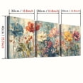 thumbnail image 3 of 3pc with frame -Floral triptych canvas wall art themed canvas wall art print - wrapped canvas frame, high quality ink, 3 of 8
