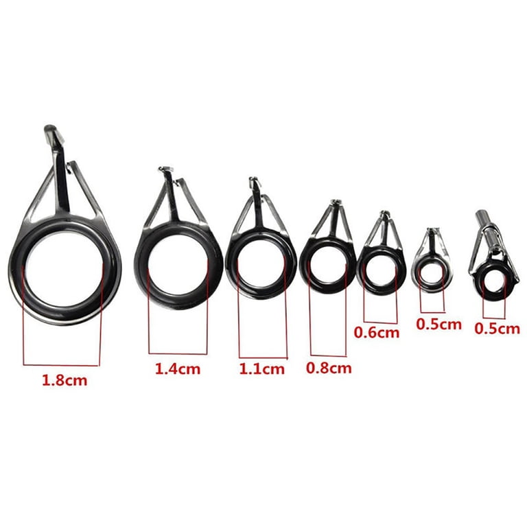 Rod Guide Line Tip Top Eyes 7-Piece Fishing Rod Guide Repair Kit - Mixed Size Line ...
