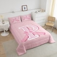 thumbnail image 5 of Manfei Kids Personalized Initial P 2pcs Twin Comforter Set - Kawaii Pink Bow Princess, 5 of 8