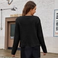 thumbnail image 2 of SWSMCLT Women's Button Down Cardigan Sweater Button Up Autumn Baggy 2025 Adorable Cardigan Sweaters Warm Cold Weather Black Small, 2 of 3