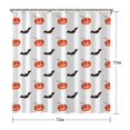 thumbnail image 5 of White Halloween Pumpkins and Bats Shower Curtain 72"x72" ,Bathroom Decorative Shower Curtains Set with 12 Hooks,Modern Waterproof Washable Shower Curtain, 5 of 6