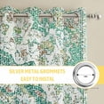 thumbnail image 6 of Turquoise Boho Kitchen Curtains Window Panels, Vintage Abstract Art Floral Ethnic Tribe Insulated Window Treatment Curtain, Grommet Curtains for Bedroom/Living Room/Bathroom, 2 Piece 52"Wx45"L, 6 of 8