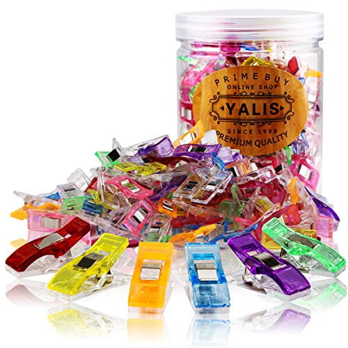100 Pcs Premium Sewing Clips Multipurpose Sewing Accessories Quilting Supplies Crafting Tools,Assorted 9 Bright Colors