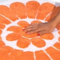 thumbnail image 5 of Chesapeake Bursting Flower 2pc White & Coral Round Bath Rug Set (24" & 30"), 5 of 7