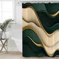 thumbnail image 4 of Shower Curtain Bathroom Set Abstract Ripple Art Waterproof Fabric Shower Curtains with Grommets&Hooks Modern Artwork Privacy Bath Curtain for Bathtub 48x72in, 4 of 7
