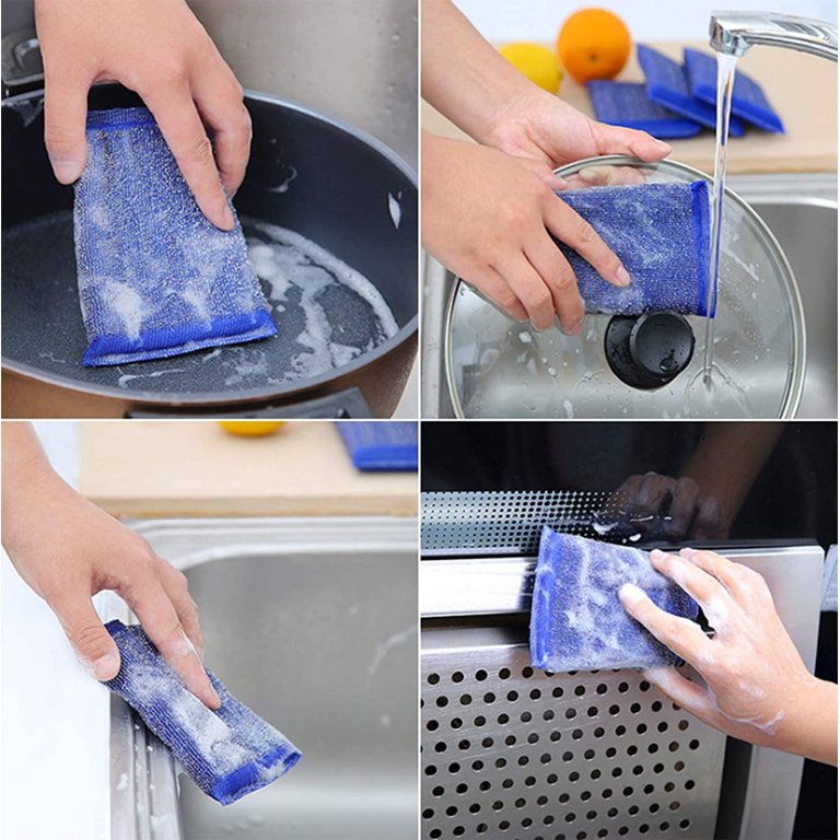 Heavy Duty Multi Use Cleaning Sponges rub Non-Scratch Sponge Scrubbing Dish  Sponges Use for Kitchens