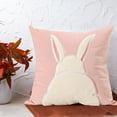 Flower Pillow,Velvet Rabbit Throw Pillow Embroidery Couple Pillow Cover