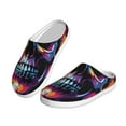 thumbnail image 2 of Daiia Colorful Skull Print Women’s Fuzzy Slippers Memory Foam Lightweight House Shoes Cozy Loafer Flannel House Shoes-39/40, 2 of 7