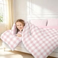 thumbnail image 3 of Manfei Modern Checkered Twin Comforter Sets,Geometric Check Bedding Set,Pink Red,Pink Reversible,2 Pieces,1 Comforter and 1 Pillowcase,2 Pieces,1 Comforter and 1 Pillowcase, 3 of 7